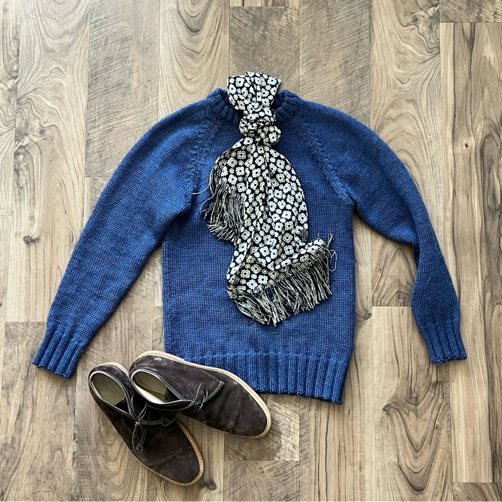 Woolovers BLUE Wool Sweater XS Mens